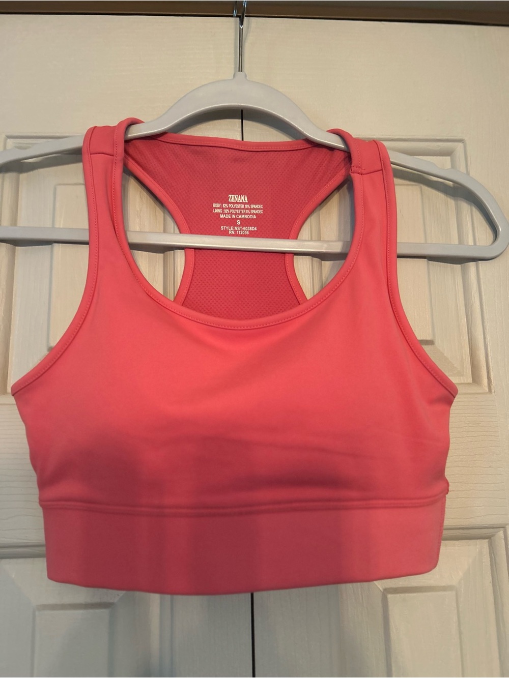 Zenana Outfitters Coral Pink Racerback Sports Bra